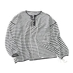 Nautical Lace-Up Striped Top