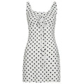 Polka Dot Printed Waist Controlled A line Mini Strap Dress