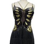 Internet Celebrity Backless Butterfly Rhinestone DressSequ Tassel Dress