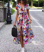Tania Timeless Women's Floral Wrap Maxi Dress Chic Silhouette Collection