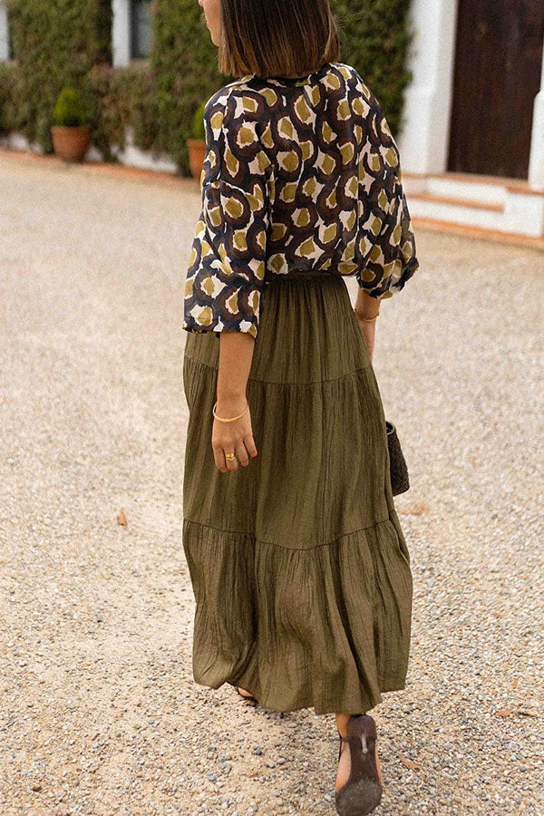 Unique Printed Lapel Button-down Loose Casual Shirt