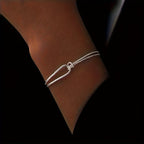 Chic Knotted Double-Layer Half Bangle Chain Bracelet