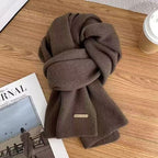 Cozy Ribbed Knit Solid Scarf
