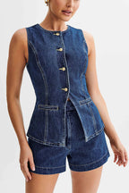 Abel Denim High Waist Relaxed Fit Shorts