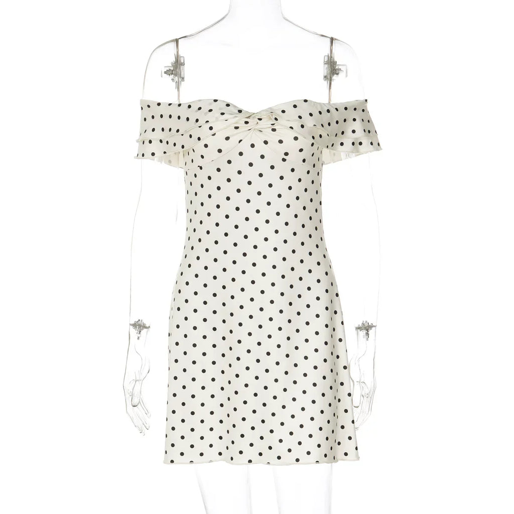 Polka Dot Off-Shoulder Mini Dress