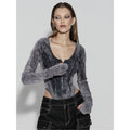 Washed and distressed tight top