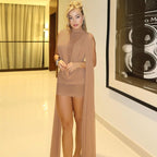 Autumn Winter Women Half Turtleneck Double Layer Stitching Mesh Ribbon Hip Wrapped Sexy Dress