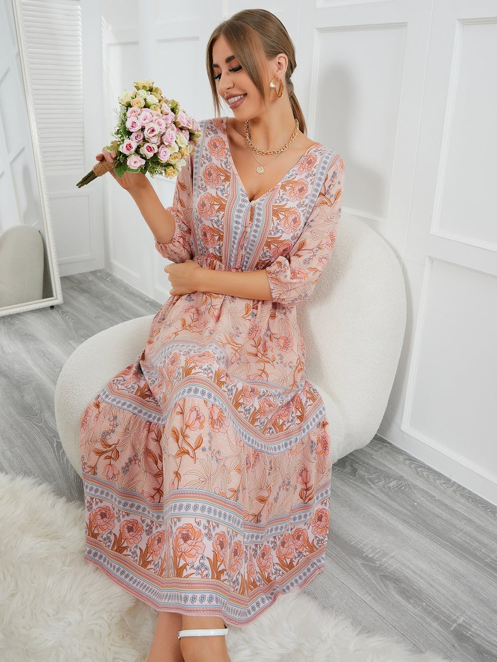 Citronella Adjustable Kimono Maxi Dress FINAL