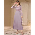 round Neck Long Sleeve High Waist Slim Dress