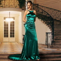 round Neck Sleeveless Elegant Slim - Fit Long Solid Color Cocktail Bridesmaid Dress Evening