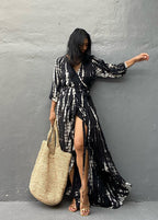 Eclipse Flow - Tie-Dye Wrap Maxi Dress