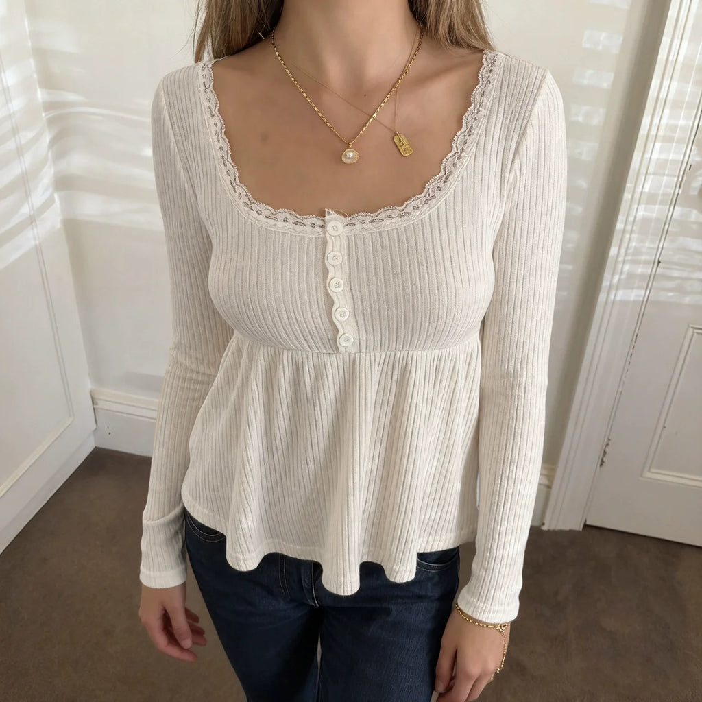 Goddess Knit Lace Square Top