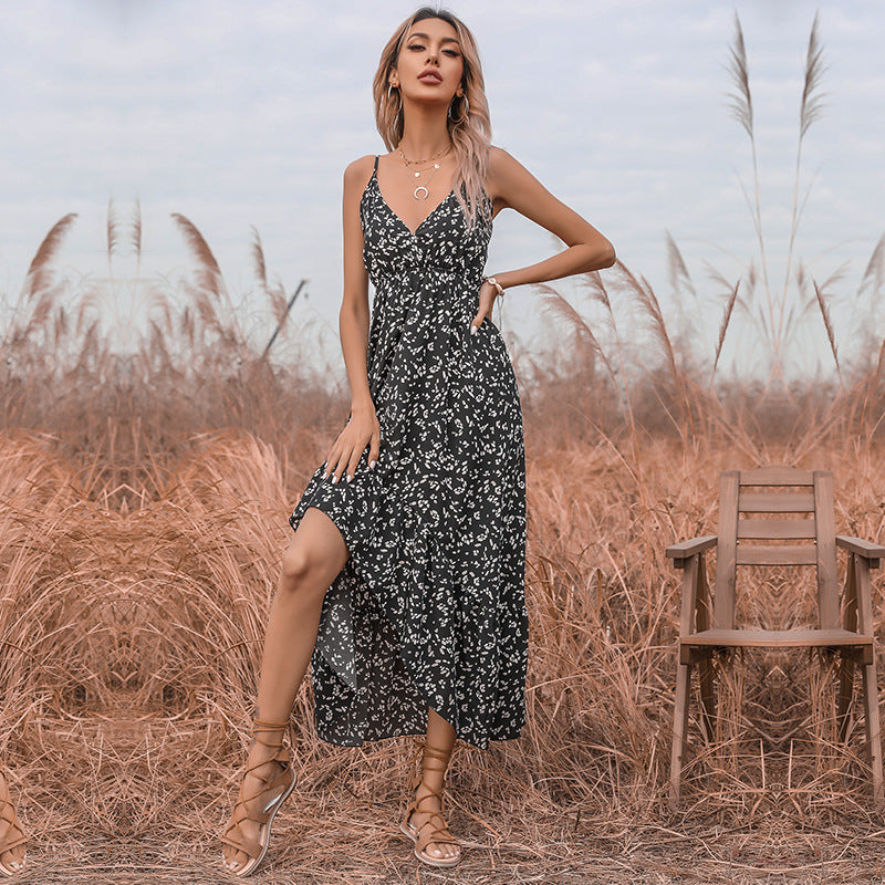 Imperio Satin Printed Midi Slip Dress FINAL