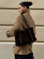 Solid Minimalist Tie Waist Thickened Coat