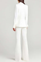 Women Power High Rise Side Zipper Flare Slim Fit Pants
