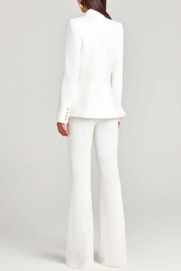 Women Power High Rise Side Zipper Flare Slim Fit Pants
