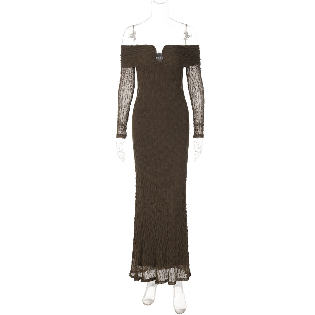 off Shoulder Mid Length Dress