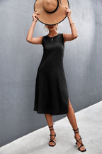 Laken Modal Blend Sleeveless Midi Dress Faded Black