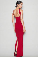 Aroa Sheath Tight Neckline Maxi Dress