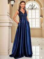 Deep V Plunge Dress Backless Sequin Slim Fishtail Bridesmaid Cocktail Evening Dress