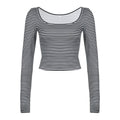 Lauren Striped Long Sleeve Crop Top