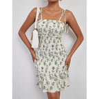 Xaviera Effortless Women's Floral Wrap Dress with Adjustable Straps and Ruffle Hem Elevated Occasion Wear