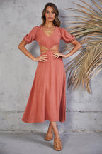 Neoma Cutout Maxi Dress Bright Blush