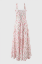 Valely Floral Print Cotton Midi Dress