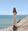 Knitted Hollow Out Cutout Out Long Strap Dress