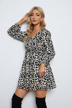 Hally Satin Leopard Print Shirt Dress FINAL