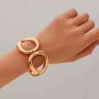 Wide Openwork Coil Metal Cuff Bracelet
