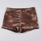 Vintage Snakeskin Sequin Low Waist Shorts