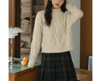 Cable Knit Mock Neck Sweater