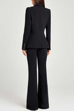 Women Power High Rise Side Zipper Flare Slim Fit Pants