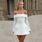 Barbara 2.0 Off Shoulder Mini dress White