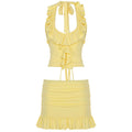 Katlyn Ruffled Halter Skirt Set