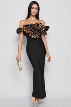 Donsa 3D Floral Bandage Maxi Dress