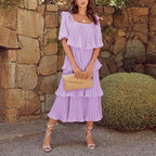 Inez Tiered Plisse Midi Dress FINAL