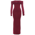 Elegant off Shoulder High Waist Slim Dress