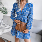 Kandy Printed Ruched Ruffle Mini Dress FINAL