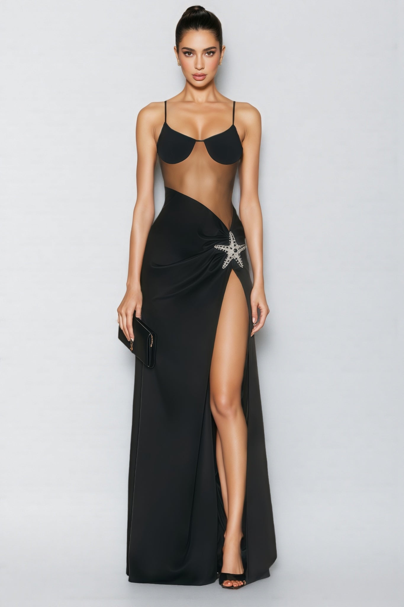 Sia Bandage Rhinestone Star Maxi Dress