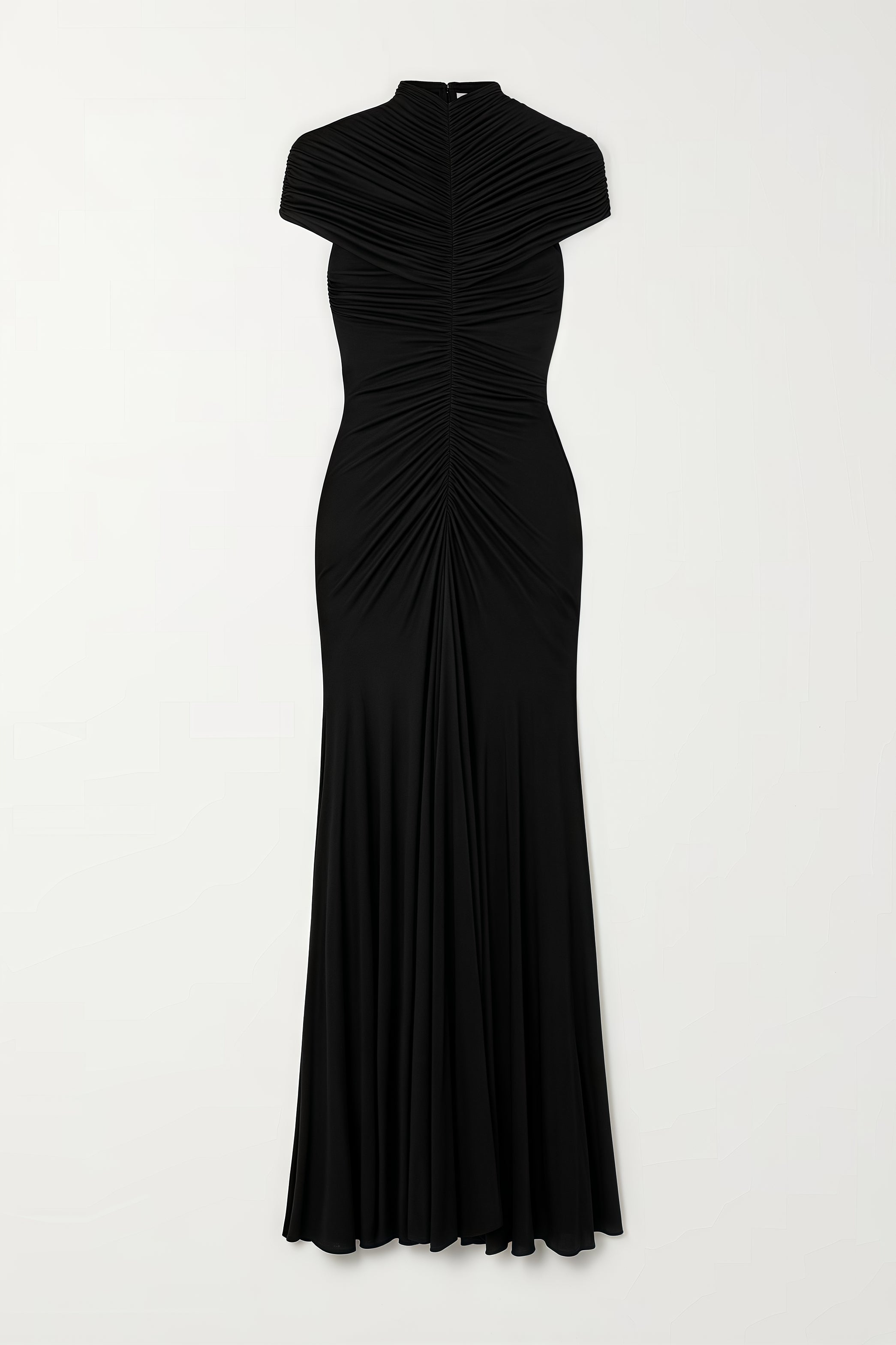 Corake Black Mesh Pleated Maxi Dress