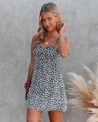 Avril Floral Smocked Tie Mini Dress FINAL