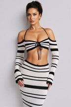 Tilde Striped Halter Top Maxi Dress Set