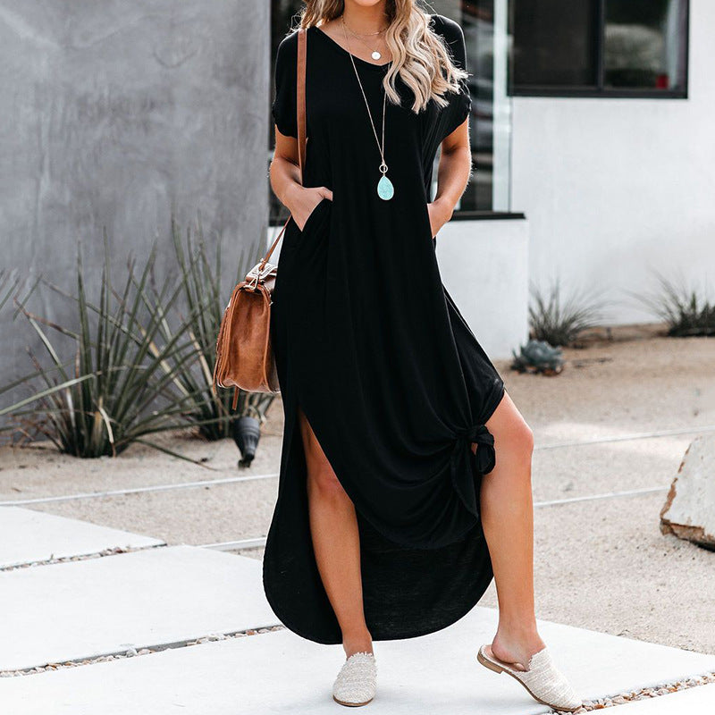 Farmers Market Pocketed Modal Maxi Dress Black