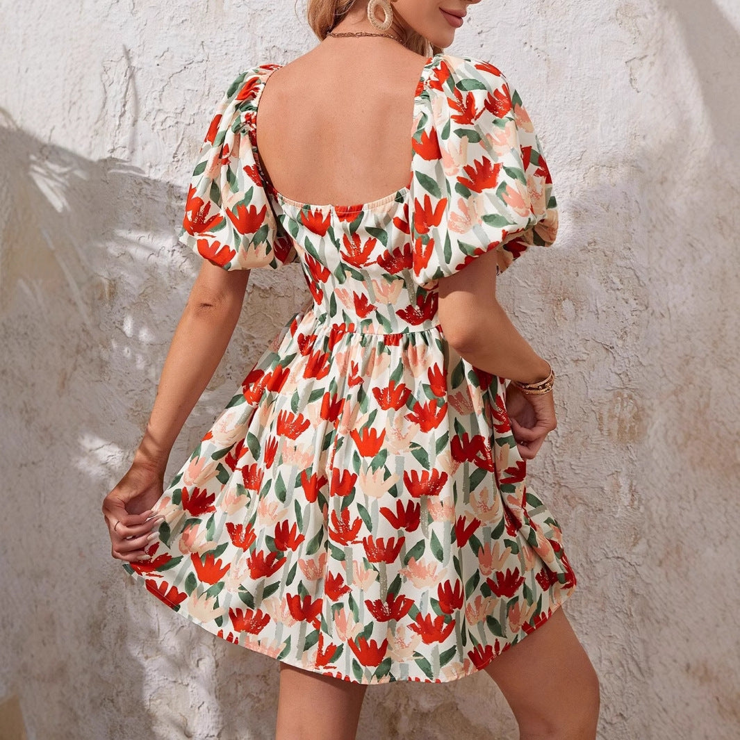 Norma Minimalist Women's Floral Pattern Summer Dress Designer Edit
