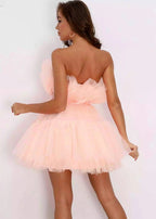 Lille Strapless Tulle Mini Dress Lavender