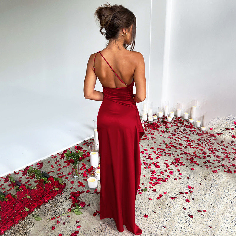 Rebeca Chic Satin Maxi Dress Evening Wear Edit