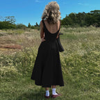 Solid Color Sleeveless Waist Slim Backless Dress