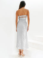 Shimmerina Midi Dress Silver